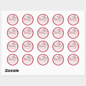 Sticker Rond Typographie moderne rouge Happy Holidays snowflake (Feuille)
