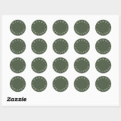 Sticker Rond Typographie moderne simple Joyeux Noël vert (Feuille)