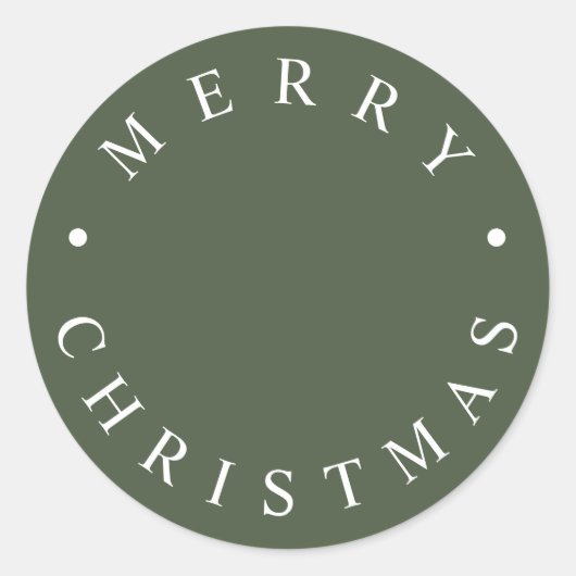 Sticker Rond Typographie moderne simple Joyeux Noël vert (Devant)