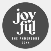 Sticker Rond Typographie monochrome moderne Noël (Devant)