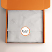 Sticker Rond Typographie noire moderne Bordure orange