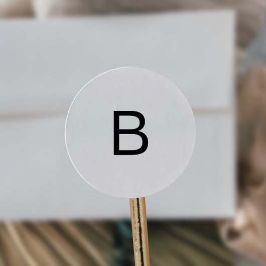 Sticker Rond Typographie Noire moderne Monogramme Enveloppe Pho