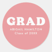 Sticker Rond Typographie rétro Pink Graduation (Devant)