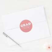Sticker Rond Typographie rétro Pink Graduation (Enveloppe)
