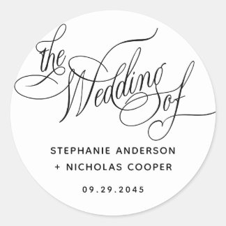 Sticker Rond Typographie romantique moderne de calligraphie Scr