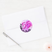 Sticker Rond Typographie rose "55 et fabuleux" Anniversaire (Enveloppe)