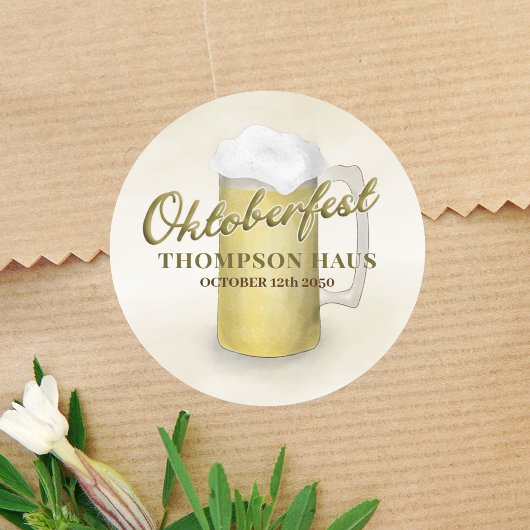 Sticker Rond Typographie Script tendance Oktoberfest Bière