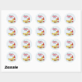 Sticker Rond Typographie simple tendance couleur Hamburger pers (Feuille)