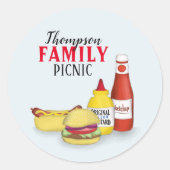 Sticker Rond Typographie simple tendance couleur Hamburger pers (Devant)