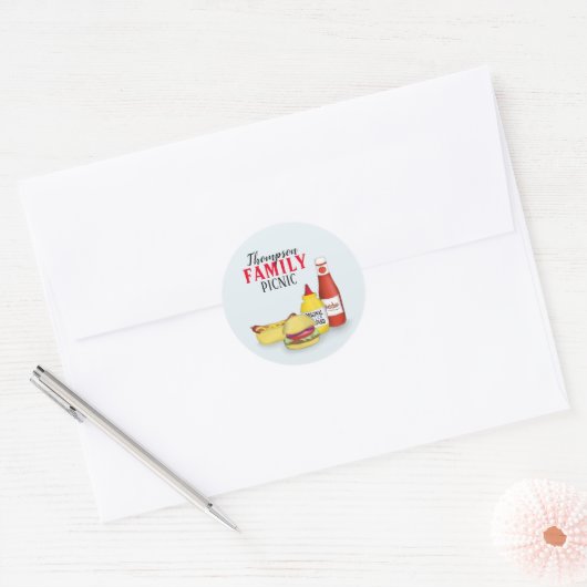 Sticker Rond Typographie simple tendance couleur Hamburger pers (Enveloppe)