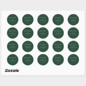 Sticker Rond Typographie verte élégante (Feuille)