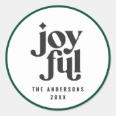 Sticker Rond Typographie verte moderne Noël (Devant)