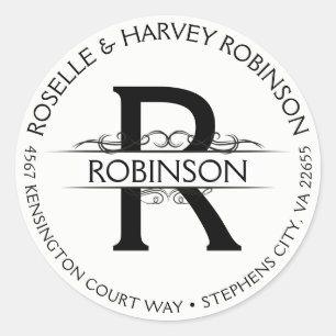 Sticker Rond Typographie vintage Circulaire circulaire Nom et a