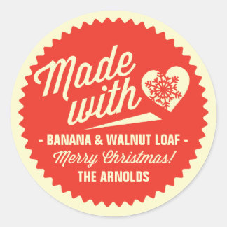 Sticker Rond Typographie vintageStickers cadeaux de Noël / Étiq