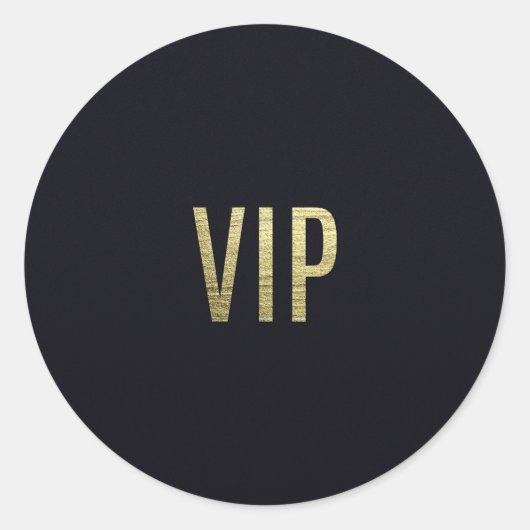 Sticker Rond Typographie "VIP" de Swanky Faux Gold Leaf (Devant)