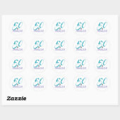 Sticker Rond Typography 50th Birthday | 50 and Fabulous (Feuille)