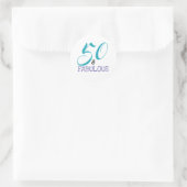Sticker Rond Typography 50th Birthday | 50 and Fabulous (Sac)