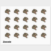 Sticker Rond Tyrannosaurus FRAPPES (Feuille)
