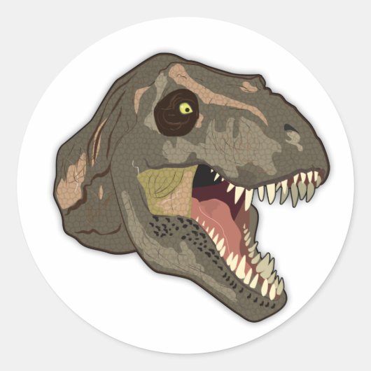 Sticker Rond Tyrannosaurus FRAPPES (Devant)