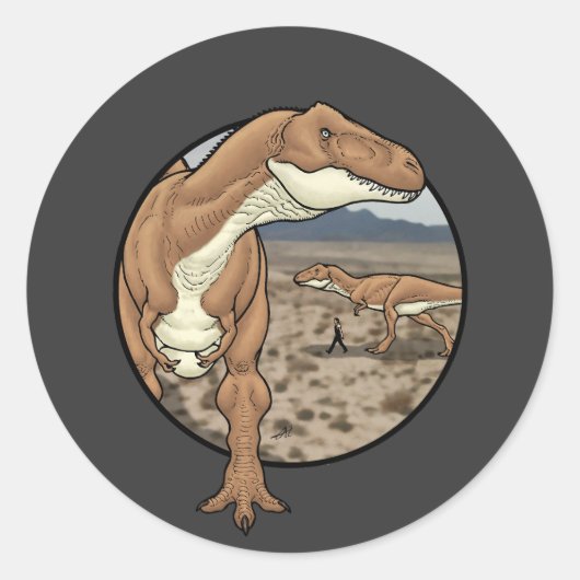 Sticker Rond Tyrannosaurus rex #2 (Devant)