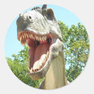 Sticker Rond Tyrannosaurus T-Rex Dinosaur