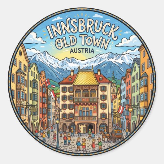 Sticker Rond Tyrol Autriche (Devant)