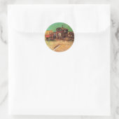 Sticker Rond Tziganes avec caravanes par Vincent van Gogh (Sac)