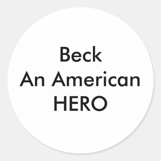 Sticker Rond ! ! U Create Beck Un HERO Américain (Devant)