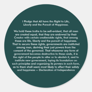 Sticker Rond ! ! U Créer une déclaration d'indépendance