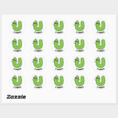 Sticker Rond U-cumber Funny Concomber Pun (Feuille)
