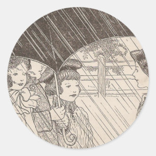 Sticker Rond U est pour parapluie