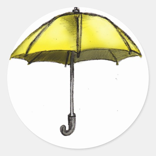 Sticker Rond U est pour Umbrella (Devant)