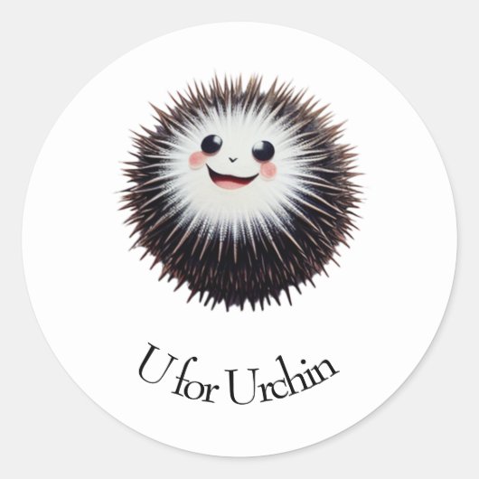 Sticker Rond U pour Urchin (Devant)