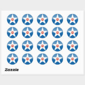 Sticker Rond U.S.A. Retro (Feuille)