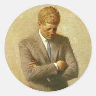 Sticker Rond U.S. Le Président John F. Kennedy par Aaron