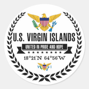 Sticker Rond U.S. Les Îles Vierges