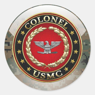 Sticker Rond U.S. Marines : Colonel (Col d'usmc) [3D]