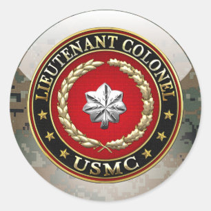 Sticker Rond U.S. Marines : Lieutenant-colonel (usmc LtCol)