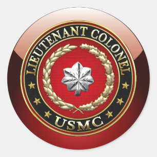 Sticker Rond U.S. Marines : Lieutenant-colonel (usmc LtCol)