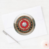 Sticker Rond U.S. Marines : Lieutenant-colonel (USMC LtCol) [3D (Enveloppe)
