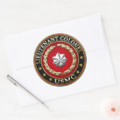Sticker Rond U.S. Marines : Lieutenant-colonel (USMC LtCol) [3D (Enveloppe)