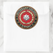 Sticker Rond U.S. Marines : Lieutenant-colonel (USMC LtCol) [3D (Sac)