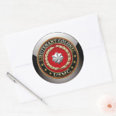 Sticker Rond U.S. Marines : Lieutenant-colonel (USMC LtCol) [3D (Enveloppe)