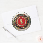 Sticker Rond U.S. Marines: second lieutenant (USMC 2ndLt) [3D] (Enveloppe)