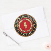 Sticker Rond U.S. Marines: second lieutenant (USMC 2ndLt) [3D] (Enveloppe)
