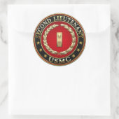 Sticker Rond U.S. Marines: second lieutenant (USMC 2ndLt) [3D] (Sac)