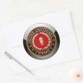 Sticker Rond U.S. Marines: second lieutenant (USMC 2ndLt) [3D] (Enveloppe)
