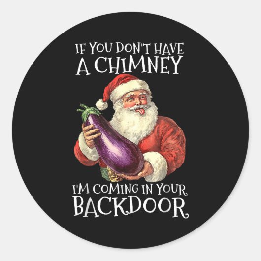 Sticker Rond Ual Innuendo Santa Rude Christmas  (Devant)