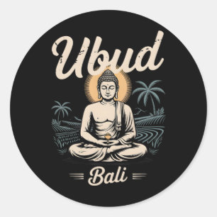 Sticker Rond Ubud Li Buddha Yoga Méditation Spirituelle