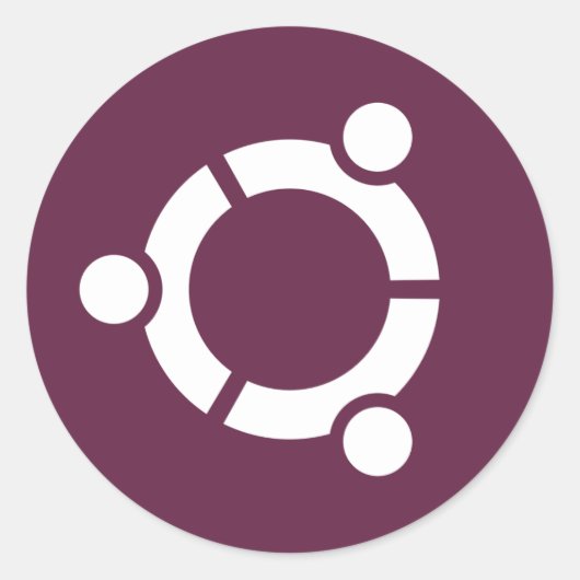 Sticker Rond Ubuntu Purple (Devant)
